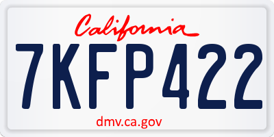 CA license plate 7KFP422
