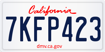 CA license plate 7KFP423