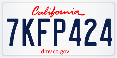 CA license plate 7KFP424