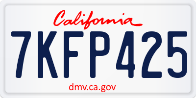 CA license plate 7KFP425