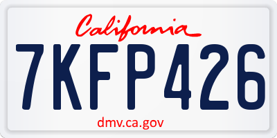 CA license plate 7KFP426