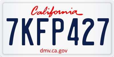 CA license plate 7KFP427