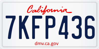 CA license plate 7KFP436