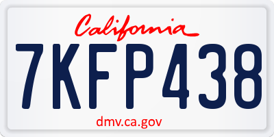 CA license plate 7KFP438