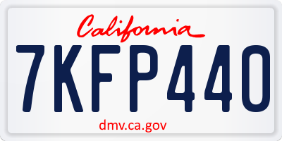 CA license plate 7KFP440