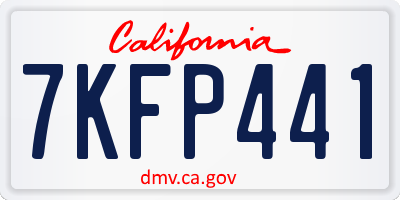 CA license plate 7KFP441