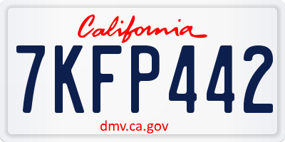 CA license plate 7KFP442
