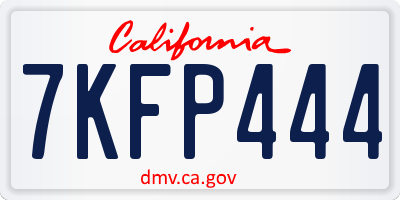 CA license plate 7KFP444