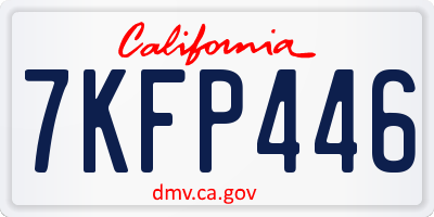 CA license plate 7KFP446