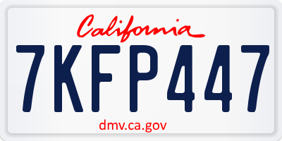 CA license plate 7KFP447
