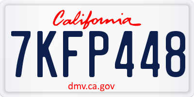 CA license plate 7KFP448