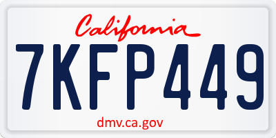 CA license plate 7KFP449