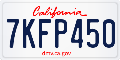 CA license plate 7KFP450