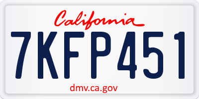 CA license plate 7KFP451