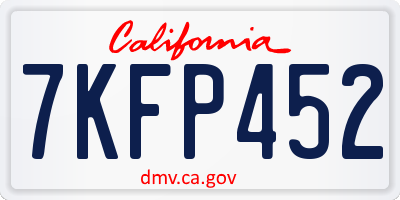 CA license plate 7KFP452
