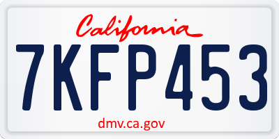 CA license plate 7KFP453