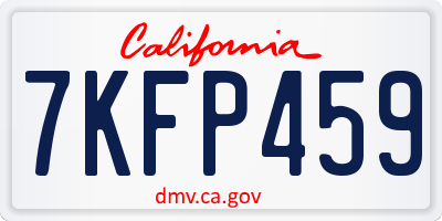CA license plate 7KFP459