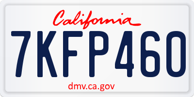 CA license plate 7KFP460