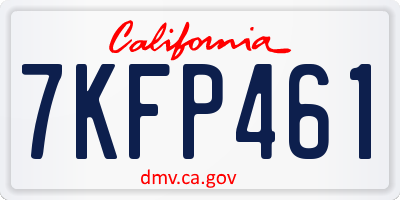 CA license plate 7KFP461
