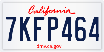 CA license plate 7KFP464