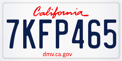 CA license plate 7KFP465