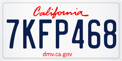 CA license plate 7KFP468