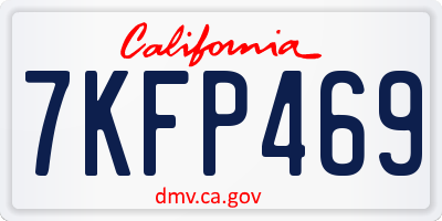 CA license plate 7KFP469