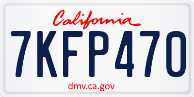 CA license plate 7KFP470