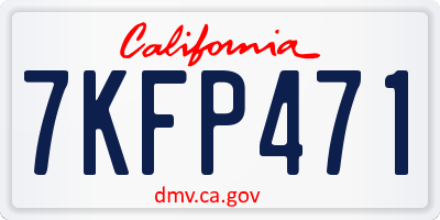 CA license plate 7KFP471