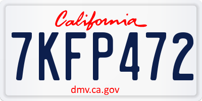 CA license plate 7KFP472