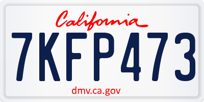 CA license plate 7KFP473