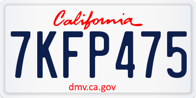 CA license plate 7KFP475