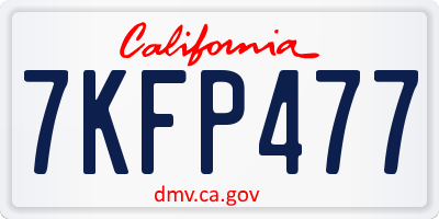 CA license plate 7KFP477