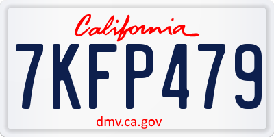 CA license plate 7KFP479