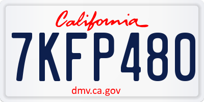 CA license plate 7KFP480