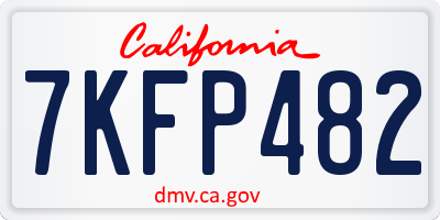 CA license plate 7KFP482