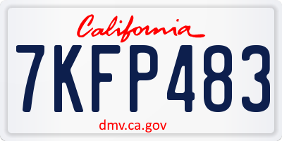 CA license plate 7KFP483