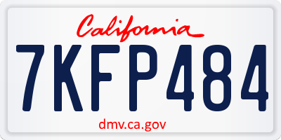 CA license plate 7KFP484