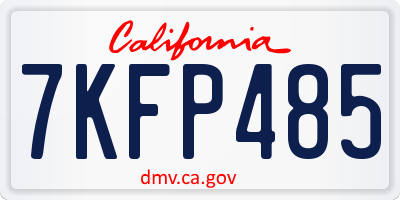 CA license plate 7KFP485