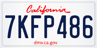 CA license plate 7KFP486
