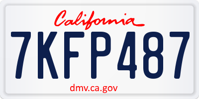 CA license plate 7KFP487
