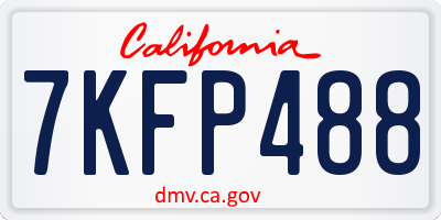 CA license plate 7KFP488