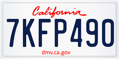 CA license plate 7KFP490