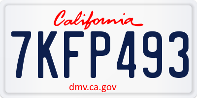 CA license plate 7KFP493
