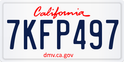 CA license plate 7KFP497