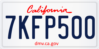 CA license plate 7KFP500