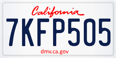 CA license plate 7KFP505