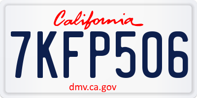 CA license plate 7KFP506