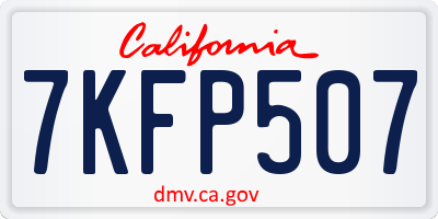CA license plate 7KFP507