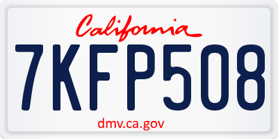 CA license plate 7KFP508